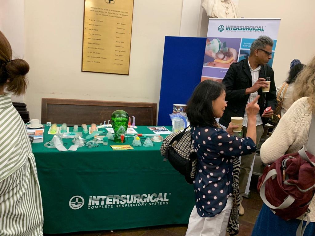 An exhibition stand during a refreshment break