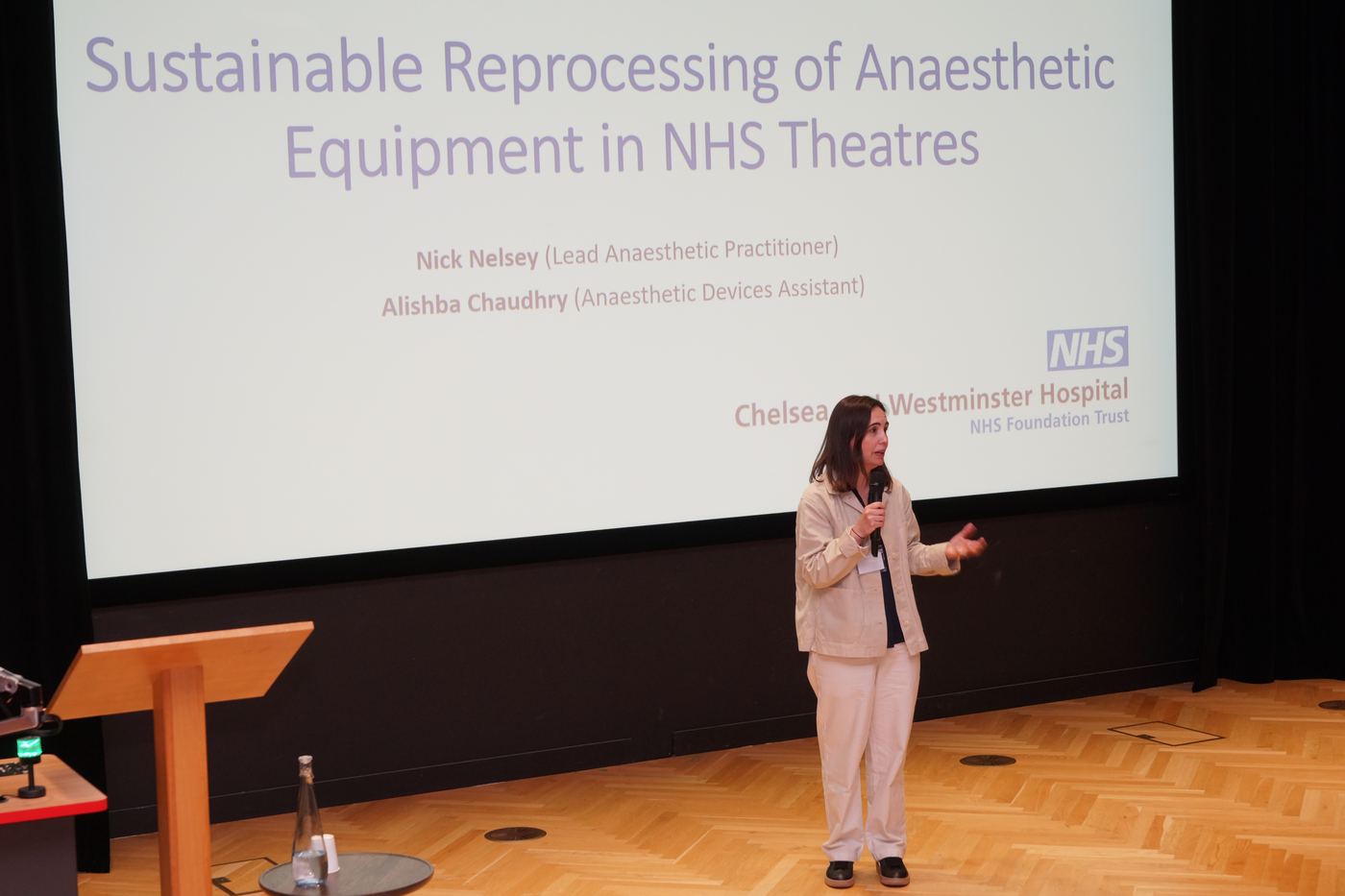The abstract on sustainable reprocessing of anaesthetic equipment in NHS theatres